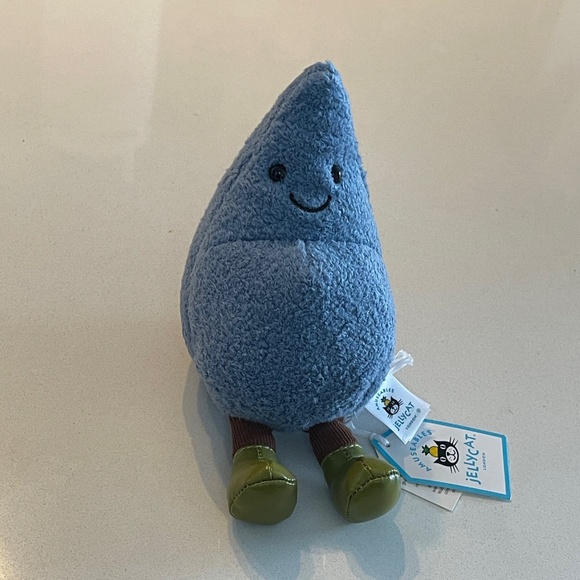 BNWT RARE Jellycat Amuseables Happy Raindrop Plush Collectible super Cute HTF - Picture 1 of 6